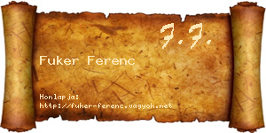 Fuker Ferenc névjegykártya